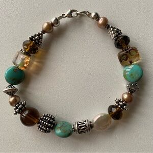 Stunning Gemstone/Sterling Silver Beaded Bracelet 
by LIZZdezigns